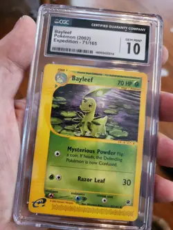 (POP 13) CGC 10 GEM MINT Bayleef 71/165 2002 Expedition Base Set Pokemon - Image 2