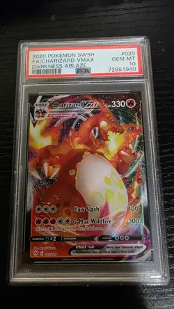 2020 Pokemon Darkness Ablaze #020/189 Charizard VMAX Holo PSA 10 GEM MINT - Image 1
