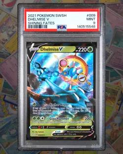 PSA 9 2021 POKEMON SWORD & SHIELD SHINING FATES #009 DHELMISE V - Image 1