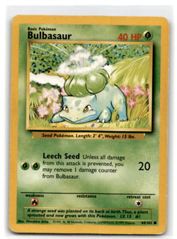 Pokemon Base Set 44/102 Bulbasaur - Image 1