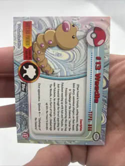 #13 WEEDLE HOLO FOIL Black Logo Pokemon Topps TV Animation Edition Card - Image 5