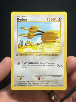 Pokemon TCG Doduo 048/102 Base Set (Shadowless) Regular 1st Edition LP - Image 1