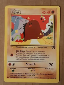 Pokemon Diglett 52/82 Team Rocket NM-Mt See Pictures - Image 1