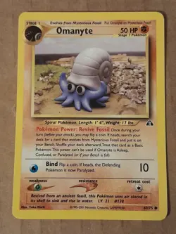 Pokemon Omanyte 60/75 Neo Discovery NM See Pictures - Image 1