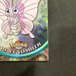 Topps Pokemon Card TV Series 1 Chrome Foil Blue Logo 1st Edition #49 Venomoth NM - Image 3