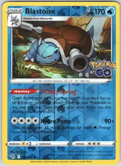 Blastoise 017/078 Holo Rare Pokemon GO Pokemon Reverse Holo NM - Image 1