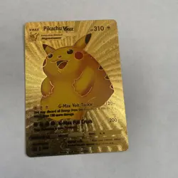 Pikachu VMAX Gold Foil Fan Art Card Hp310 G-Max Volt Tackle 🔥🔥🔥 - Image 1