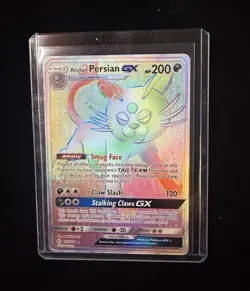 Alolan Persian GX 257/236 Cosmic Eclipse Secret Rare Holo 200 HP - Image 1