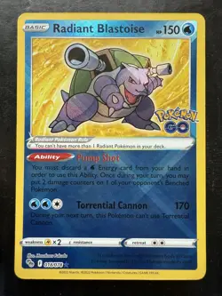 Pokemon GO Radiant Blastoise 018/078 Holo Rare (LP) - Image 1