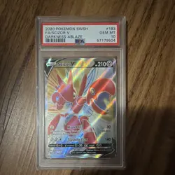 Pokemon FA/Scizor V Full Art Darkness Ablaze #183 GEM MT PSA 10 - Image 1