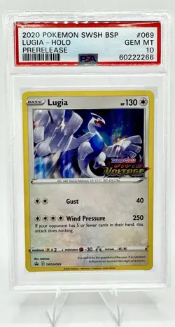 2020 POKEMON SWSH BLACK STAR PROMO PRERELEASE #069 LUGIA-HOLO PSA 10 - Image 1