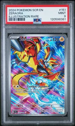 Zeraora 151/142 Illustration Rare SCR Stellar Crown Pokemon 2024 PSA 9 - Image 1