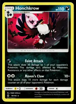 Honchkrow 79/145 Rare Guardians Rising Pokemon Moderately Played - Image 1