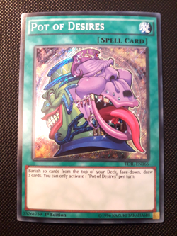 Yu-Gi-Oh! Pot of Desires, TDIl-EN066, Secret Rare, 1. Edition, Englisch, Good - Image 1