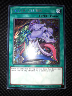 Yu-Gi-Oh! Pot of Desires, TDIl-EN066, Secret Rare, 1. Edition, Englisch, Good - Image 2