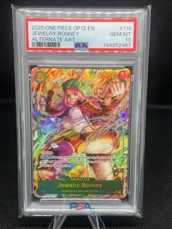 2025 One Piece OP12 EN Jewelry Bonney Alternate Art #118 PSA 10 GEM MINT - Image 1