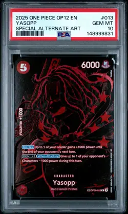 2025 ONE PIECE OP12 LEGACY OF THE MASTER OP09-013 YASOPP SP ALT ART PSA 10 - Image 1