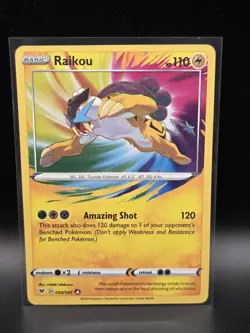 Pokemon Raikou 050/185 Swsh04 Vivid Voltage Amazing Rare Holo Basic Card - Image 1