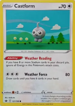 121/198 CASTFORM | COMMON | CHILLING REIGN POKEMON CARD - Image 1