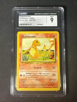 CGC 9 Charmander 1999 Base Set 46/102 Graded Pokemon Card MINT FRESH SLAB - Image 1