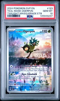 Teal Mask Ogerpon 123 Sv: Scarlet & Violet Promo Cards Holo PSA 10 - Image 1