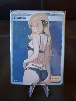 Cynthia | Full Art Custom Made Pokemon Waifu ACG Trainer Art Card - Image 1