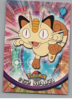 GERMAN 1999 Topps Pokemon Blue Logo TV Animation Edition Mauzi #52 - Image 1