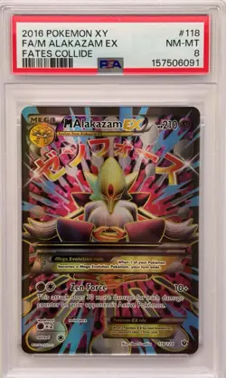 Pokemon Mega Alakazam EX Full Art #188 Fates Collide 2016 PSA 8 - Image 1