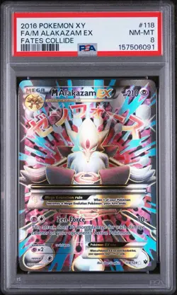Pokemon Mega Alakazam EX Full Art #188 Fates Collide 2016 PSA 8 - Image 3