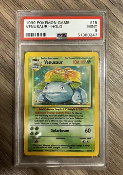 Venusaur #15 Holo - 1999 Pokemon Base Set Unlimited - 15/102 - PSA 9 - Image 1
