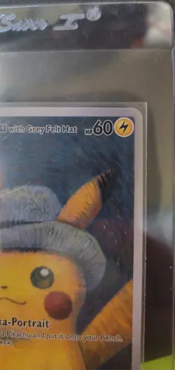 Grey Felt Hat Pikachu 2023 Pokemon Scarlet & Violet Van Gogh Promo #085 LP-NM - Image 2