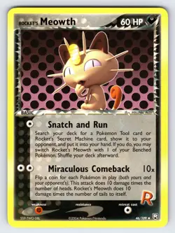 Rocket's Meowth 46/109 2004 EX Team Rocket Returns Pokemon Card TCG Uncommon Nm - Image 1