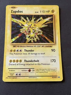 Pokemon Zapdos 42/108 HOLO Rare XY Evolutions Holo Bleed Error NM - Image 1