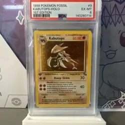 Kabutops 9/62 Fossil Holo 1st Edition PSA 6 1999 - Image 1