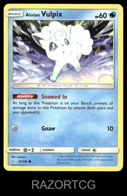 ALOLAN VULPIX 39/236 C COSMIC ECLIPSE POKEMON LP - Image 2