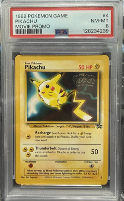 1999 POKEMON GAME MOVIE PROMO #4 PIKACHU PSA 8 - Image 1