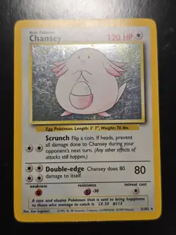 Chansey 3/102 Holo Rare - Pokemon Base Set - Vintage WOTC MP - Image 1