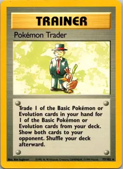 Pokemon Trader Rare Base Set (Shadowless) 077/102 Damaged - Image 1