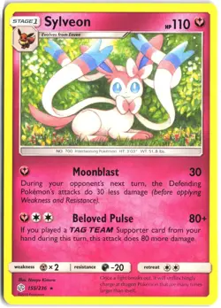 Sylveon 155/236 Rare Cosmic Eclipse Pokemon NM - Image 1
