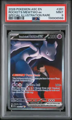 PSA 9 Team Rockets Mewtwo ex 2026 Pokemon Ascended Heroes SIR #281 - Image 1