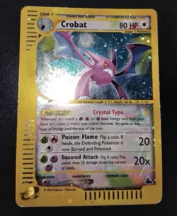 Pokemon Card-Crobat-Holo-Aquapolis-147/144-Crystal-ENG-LP - Image 1