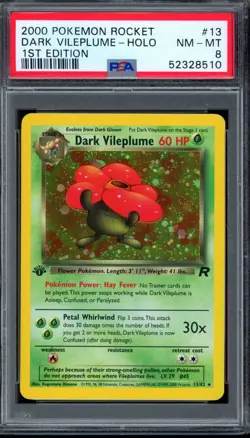 PSA 8 Pokemon 1st Edition Team Rocket Dark Vileplume Holo #13 - Image 1