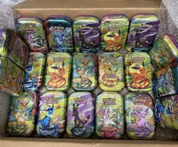 Lot of (20) EMPTY Prismatic Evolutions Mini Tins only Pokemon Collector - Image 1