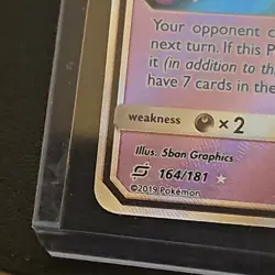 Pokemon Gengar & Mimikyu GX 164/181 SM Team Up TAG TEAM Full Art Holo UR - Image 5