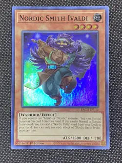 YuGiOh! - Nordic Smith Ivaldi BACH-EN012 Super Rare 1st Edition Near Mint - Image 1