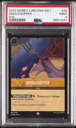 2023 DISNEY LORCANA EN 1-THE FIRST CHAPTER FOIL #32 DINGLEHOPPER PSA 9 - Image 1