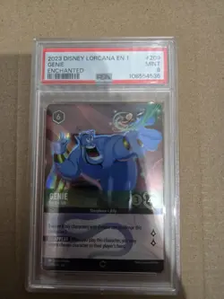 2023 DISNEY LORCANA EN 1-THE FIRST CHAPTER ENCHANTED GENIE - ON THE JOB PSA 9 - Image 1