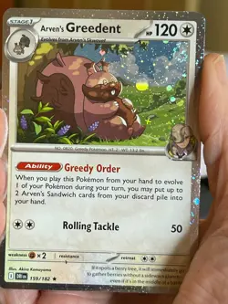 POKEMON ARVEN'S GRREDENT 159/182 RARE COSMOS HOLO SWIRL DESTINED RIVALS NM CARD - Image 1