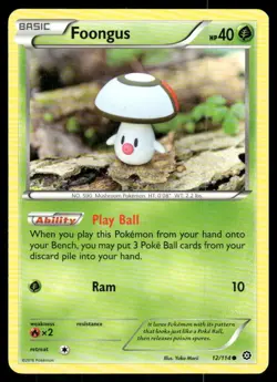 Foongus 12/114 Steam Siege Pokemon TCG trading card - Image 1
