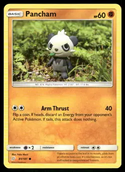 Pancham 81/181 Team Up Pokemon TCG trading card - Image 1